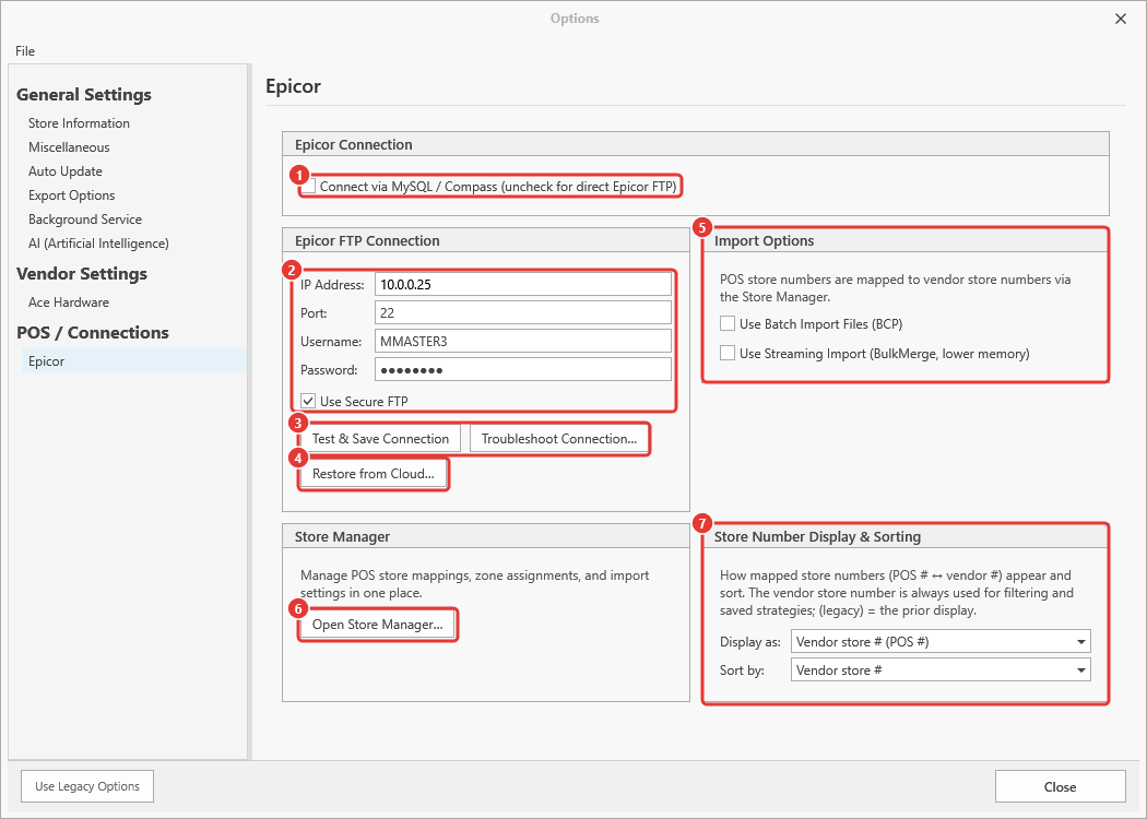 Epicor tab in FTP mode